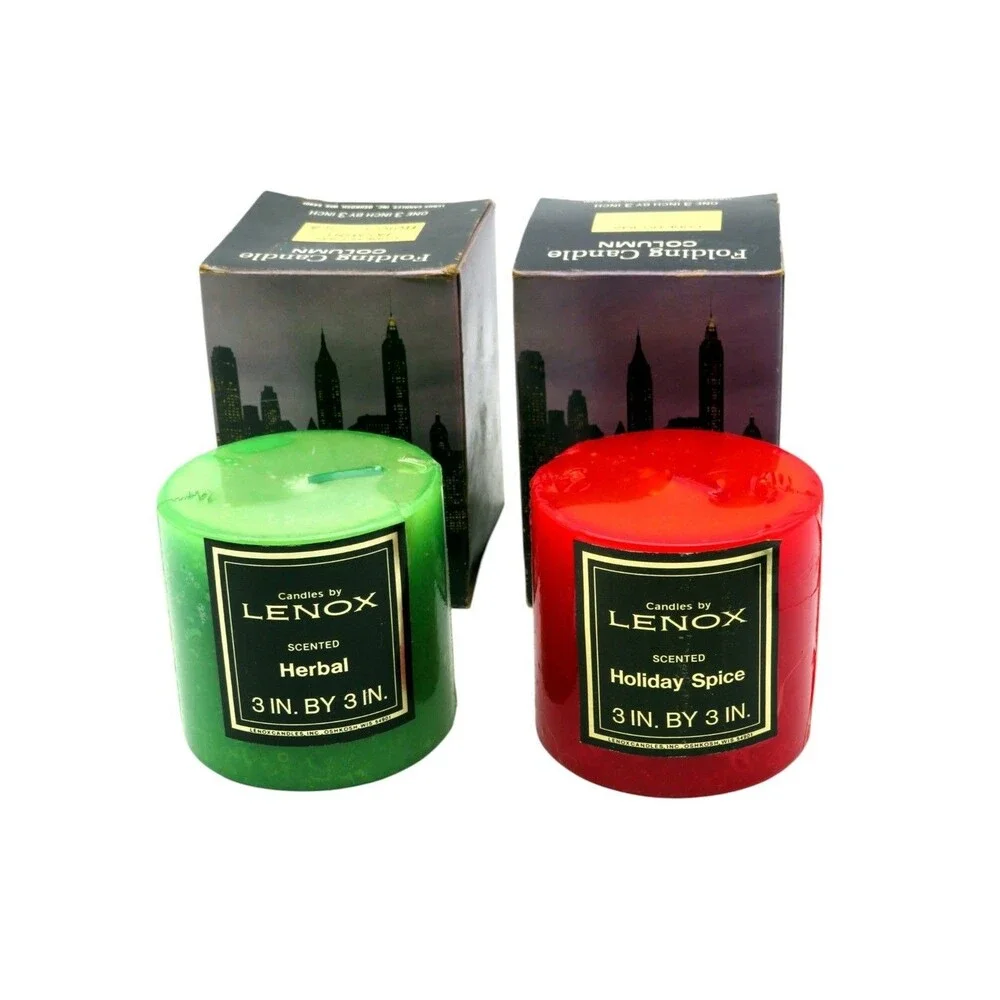 Vintage Set of 2 Lenox Scented Folding Column Candles 3